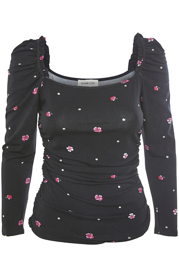 Long Sleeve Printed Top Slide 1