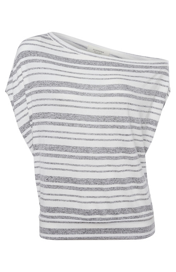 One Shoulder Striped Top Slide 1