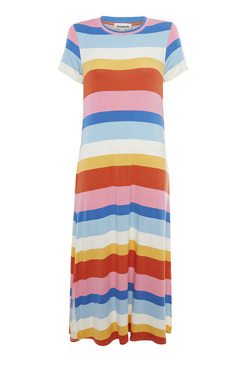 Striped Midi Dress Slide 1