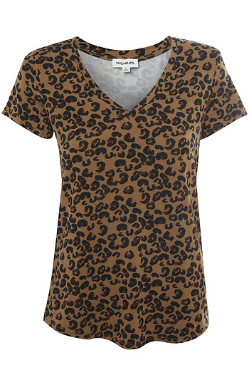 V-Neck Leopard Top Slide 1