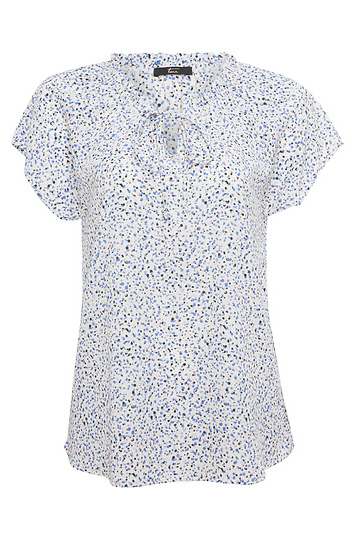 Split Neck Printed Top Slide 1