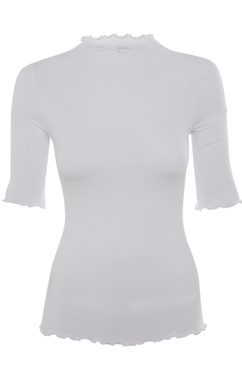 Mock Neck Short Sleeve Knit Top Slide 1