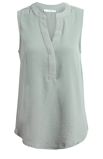 Split Neck Sleeveless Top Slide 1