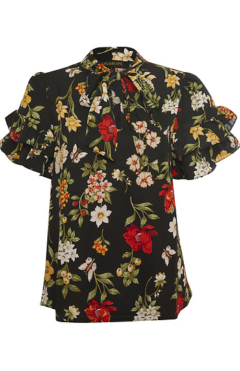 Floral Printed Top with Tie Slide 1