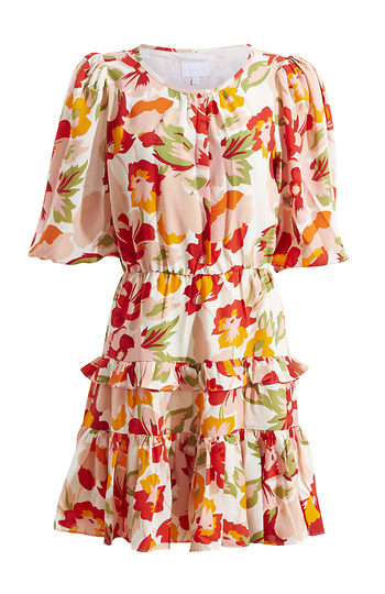 Tiered Floral Printed Dress Slide 1