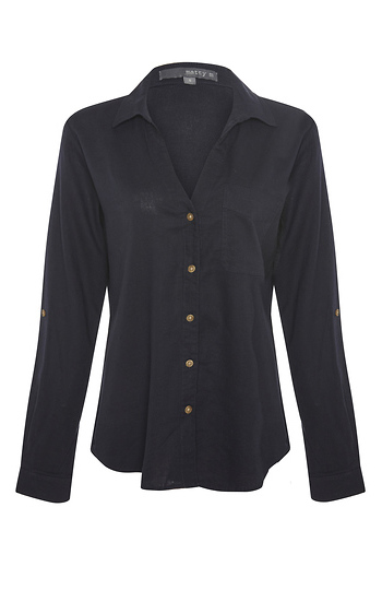 Roll Cuff Linen Shirt Slide 1