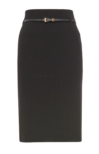 Crepe Pencil Skirt with Belt Slide 1