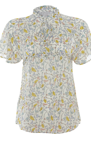 Tie Neck Short Sleeve Top Slide 1
