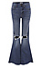 Sneak Peek High Rise Flare with Knee Distress Thumb 1