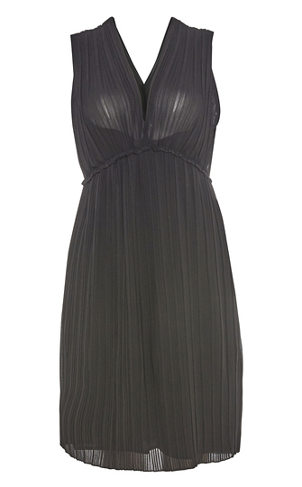 V-Neck Pleated Dress Slide 1