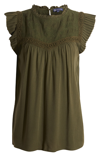 Democracy Pleated Short Sleeve Top Slide 1