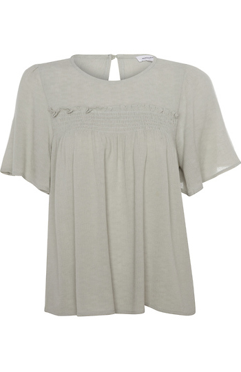 Short Sleeve Smock Detail Top Slide 1