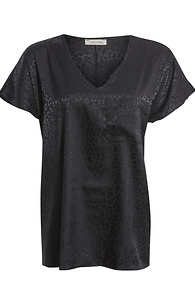 Leopard Jacquard Short Sleeve Top Slide 1