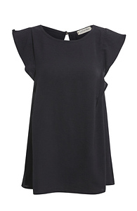 Ruffle Sleeve Round Neck Top Slide 1