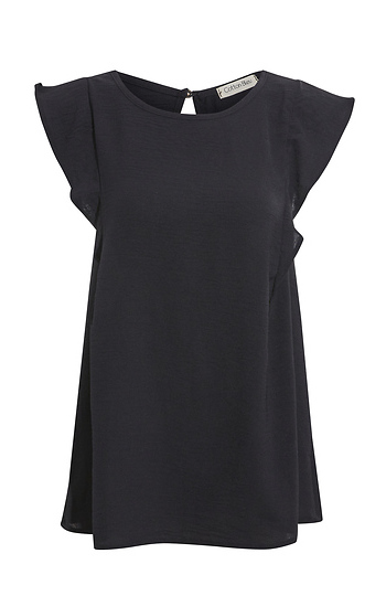 Ruffle Sleeve Round Neck Top Slide 1