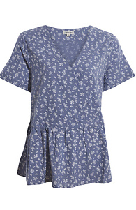 Floral Printed Surplice Top Slide 1