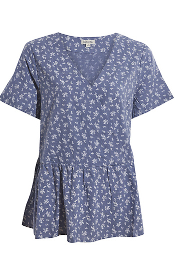Floral Printed Surplice Top Slide 1