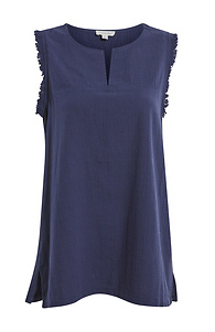 Washed Cotton Fray Detailed Top Slide 1