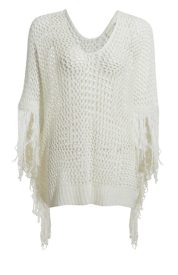 Open Knit Poncho Slide 1