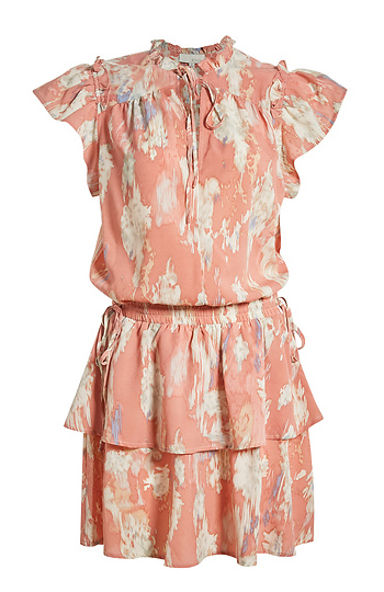 Watercolor Print Mini Dress Slide 1