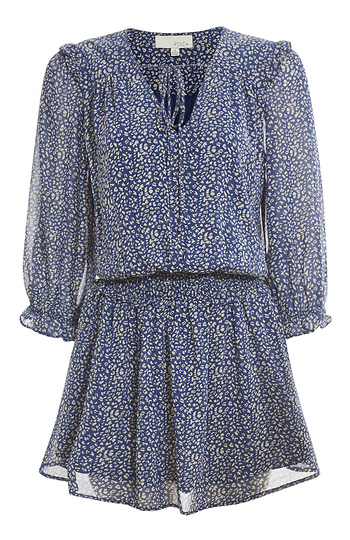 Smocked Waist Animal Print Mini Dress Slide 1