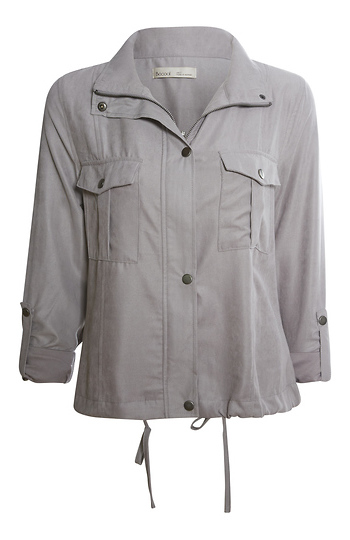 Peach Skin Crop Utility Jacket Slide 1