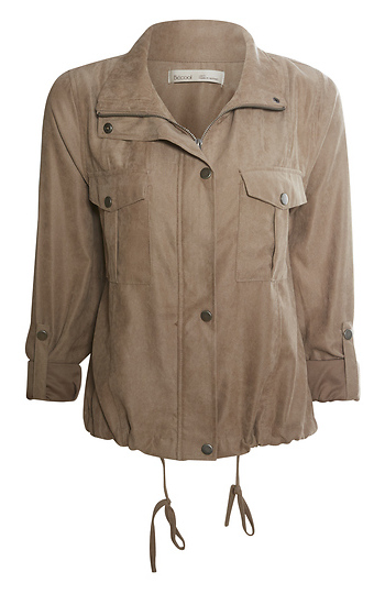 Peach Skin Crop Utility Jacket Slide 1