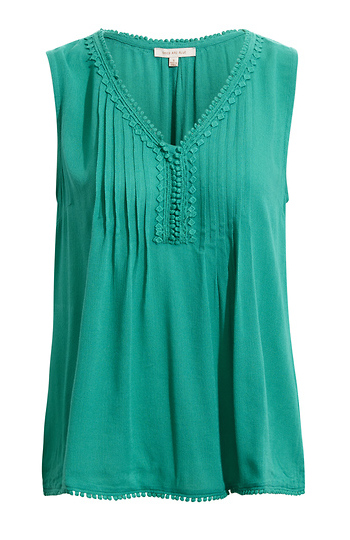 Skies are Blue Lace Detail Sleeveless Top Slide 1