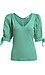Short Puff Sleeve Contrast Top Thumb 1