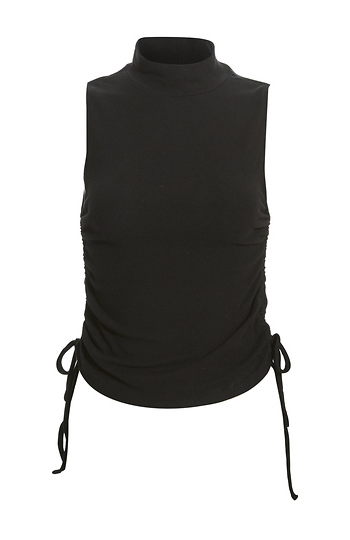 Ruched Mock Neck Top Slide 1