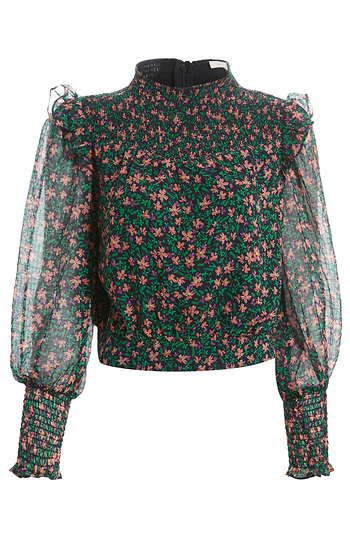 Floral Print Cropped Blouse Slide 1