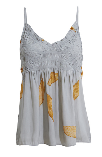 Smocked Front Petal Satin Tank Slide 1