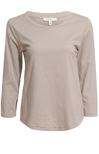 Three Quarter Sleeve Curve Hem T-Shirt Slide 1