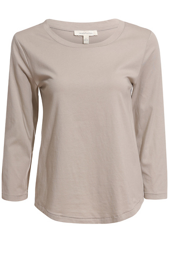 Three Quarter Sleeve Curve Hem T-Shirt Slide 1