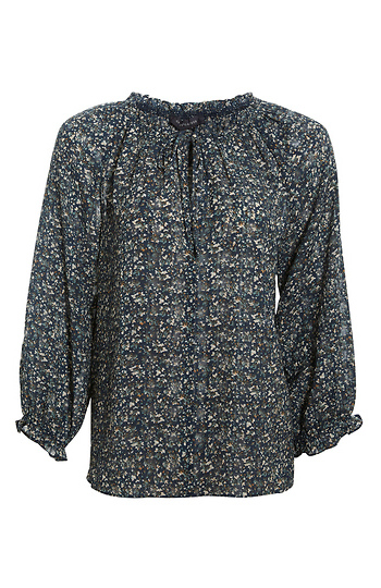 Floral Print Split Neck Top Slide 1