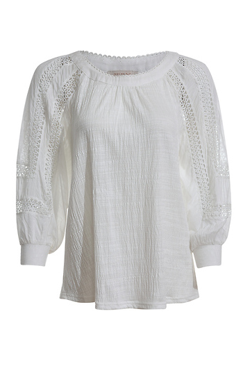 Crochet Lace Trim Knit Top Slide 1