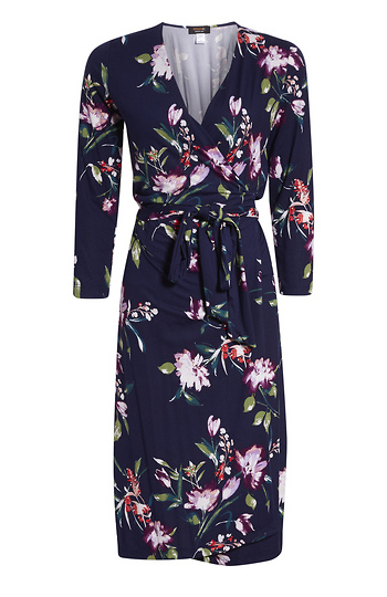Surplice Floral Print Dress Slide 1