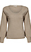 Balloon Sleeve Rib Knit Top Thumb 1