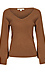 Balloon Sleeve Rib Knit Top Thumb 1