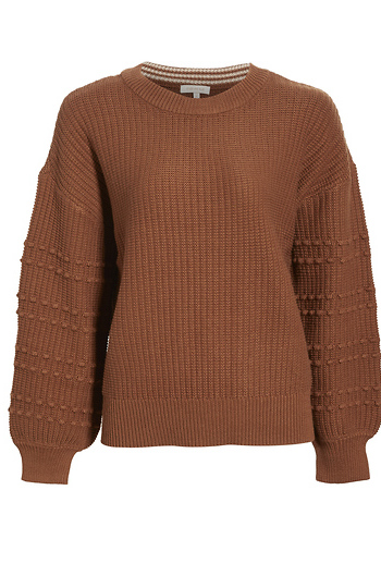 Long Sleeve Knit Sweater With Pompom Detail Slide 1