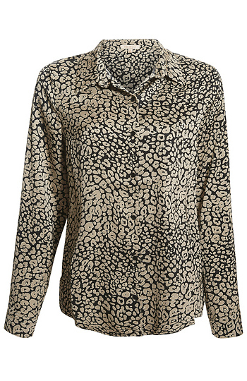 Animal Print Button Up Blouse Slide 1