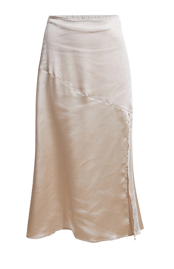 Side Slit Satin Skirt Slide 1