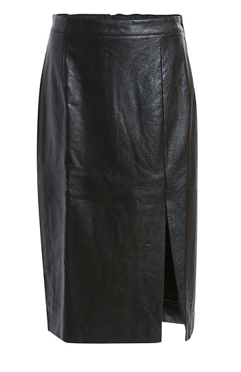 Faux Leather Pencil Skirt Slide 1