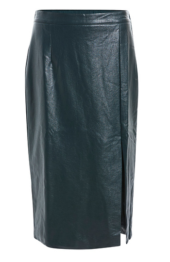 Faux Leather Pencil Skirt Slide 1