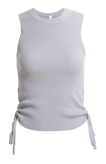 Ruched Side Knit Tank Slide 1