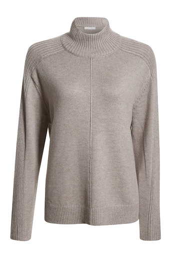 Mock Neck Ribbed Pullover Slide 1