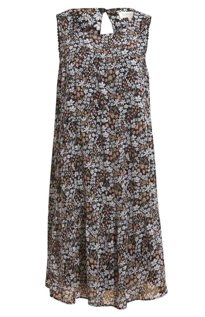 Soft Poly Floral Tiered Dress main image 0