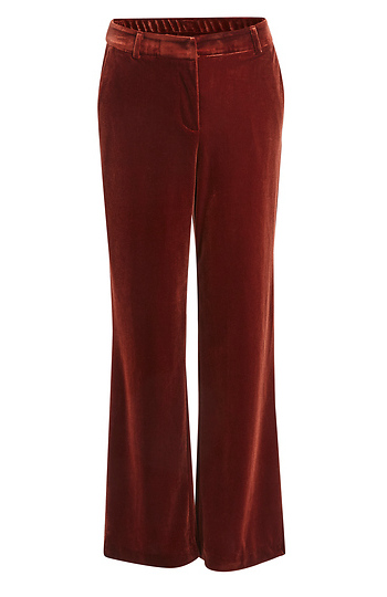 High Rise Velvet Wide Leg Trousers Slide 1