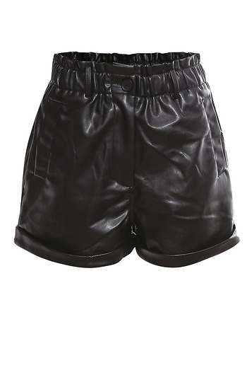 Skies are Blue Faux Leather Paperbag Shorts Slide 1