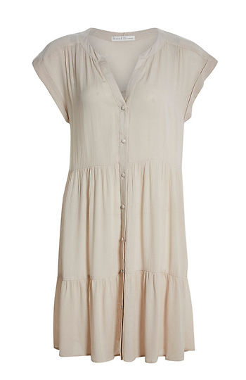 Tiered Button Front Babydoll Dress Slide 1